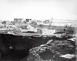 Christ Church en de Jaffa-poort, Jeruzalem, 1857